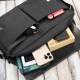 Men's black leather vintage Paolo Peruzzi T-148-HBL laptop shoulder bag