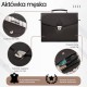 Men's natural leather brown briefcase for documents briefcase on frame with key Paolo Peruzzi T-146-BR
