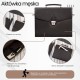 Men's natural leather brown briefcase for documents briefcase on frame with key Paolo Peruzzi T-146-BR