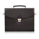 Men's natural leather brown briefcase for documents briefcase on frame with key Paolo Peruzzi T-146-BR