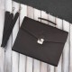 Men's natural leather brown briefcase for documents briefcase on frame with key Paolo Peruzzi T-146-BR