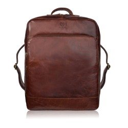 Men's vintage leather laptop backpack urban brown Paolo Peruzzi IM-07-CG