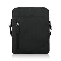 Pánská kožená taška přes rameno černá vintage postbag Paolo Peruzzi T-119-HBL