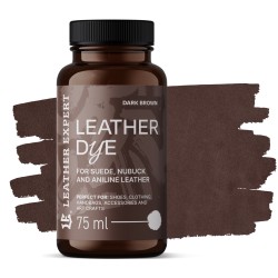 Paint for suede, nubuck, aniline color dark brown 75ml Leather Expert Leather Dye LE-21-D75DBR