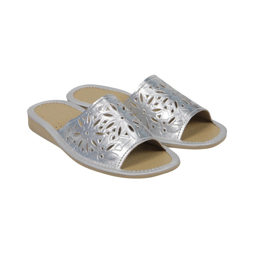 Kapcie damskie klapki R.37 na koturnie z wycięciami lekkie wygodne odkryte KD-02-SR-37