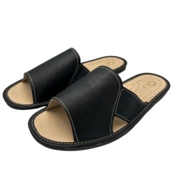 Kapcie męskie R.41 domowe z wkładką skórzaną wygoda i jakość na co dzień KM-14-BL-41