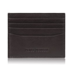 Leather credit card case with RFID classic brown with cutout Paolo Peruzzi AY-16-BR