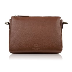 Dámská kabelka přes rameno koňaková kompaktní postbag Paolo Peruzzi IM-04-CG