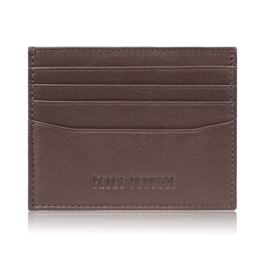 Credit card case practical RFID natural leather case cognac Paolo Peruzzi AY-16-CG