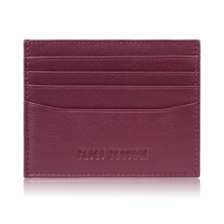 Кожен практичен калъф за карти и визитки с RFID защита червен Paolo Peruzzi AY-16-RD
