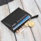 Leather card case with RFID zipper pocket black Paolo Peruzzi AY-17-BL