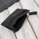 Leather card case with RFID zipper pocket black Paolo Peruzzi AY-17-BL
