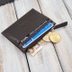 Natural leather card case with RFID zipper pocket brown Paolo Peruzzi AY-17-BR