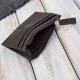 Natural leather card case with RFID zipper pocket brown Paolo Peruzzi AY-17-BR