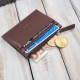Leather card case with RFID zipper pocket cognac Paolo Peruzzi AY-17-CG