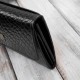 Дамски портфейл от естествена кожа, малък, черен крокодил, с хоризонтална ориентация и RFID защита Paolo Peruzzi T-135-BL