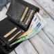 Дамски портфейл от естествена кожа, малък, черен крокодил, с хоризонтална ориентация и RFID защита Paolo Peruzzi T-135-BL