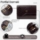 Portfel damski skórzany mały brązowy croco w orientacji poziomej z ochroną RFID Paolo Peruzzi T-135-BR