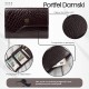 Дамски портфейл от естествена кожа, малък, кафяв кроко в хоризонтална ориентация с RFID защита Paolo Peruzzi T-135-BR