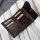 Дамски портфейл от естествена кожа, малък, кафяв кроко в хоризонтална ориентация с RFID защита Paolo Peruzzi T-135-BR
