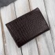 Дамски портфейл от естествена кожа, малък, кафяв кроко в хоризонтална ориентация с RFID защита Paolo Peruzzi T-135-BR