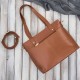 Torebka damska skórzana na ramię i do ręki shopper bag koniakowa pojemna Paolo Peruzzi T-41-CG