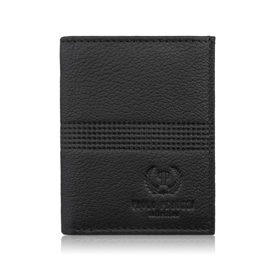 Мъжки кожен портфейл малък тънък обемен компактен RFID Paolo Peruzzi T-149-BL