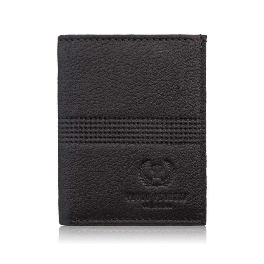 Men's small thin wallet with compartments leather practical and stylish RFID Paolo Peruzzi T-149-BR