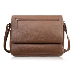 Torba męska skórzana na laptopa na ramię brązowa Paolo Peruzzi IM-03-BR