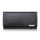 Dámská peněženka z lakované kůže černá s reliéfem Croco SP-16-CBL