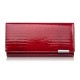 Dámská kožená peněženka lakovaná červená s reliéfem Croco SP-16-CRD