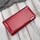 Portfel damski skórzany lakierowany czerwony z tłoczeniem croco SP-16-CRD