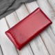 Dámská kožená peněženka lakovaná červená s reliéfem Croco SP-16-CRD