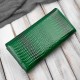 Portfel damski skórzany lakierowany zielony z tłoczeniem croco SP-16-CGRN