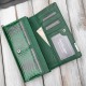 Portfel damski skórzany lakierowany zielony z tłoczeniem croco SP-16-CGRN