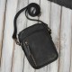 Men's leather shoulder sachet black small functional Paolo Peruzzi IM-02-BL
