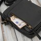 Men's leather shoulder sachet black small functional Paolo Peruzzi IM-02-BL