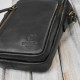 Men's leather shoulder sachet black small functional Paolo Peruzzi IM-02-BL