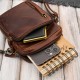Men's leather shoulder bag brown small functional Paolo Peruzzi IM-02-BR