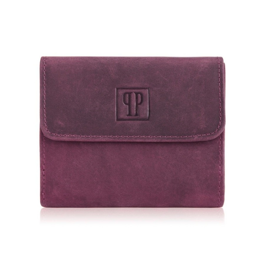 Women's small leather wallet with RFID protection pink Paolo Peruzzi T-11-CHR