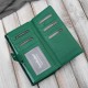 Portfel damski skórzany duży lakierowany ze wzorem w motyle zielony SP-19-GRN