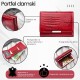 Portfel damski skórzany mały elegancki czerwony lakierowany croco SP-23-CRD