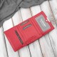 Portofel mic pentru femei din piele lăcuită cu fluture în relief roșu SP-23-RD