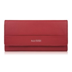 Portfel damski skórzany czerwony duży w orientacji pozioma z RFID Paolo Peruzzi AL-01-RD