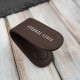 Leather magnetic bill clip elegant brown Paolo Peruzzi KV-07-BR