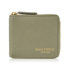 Dámská kožená peněženka malá zelená v horizontální orientaci s RFID Paolo Peruzzi KV-04-GR
