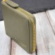 Women's leather wallet small green in horizontal orientation with RFID Paolo Peruzzi KV-04-GR