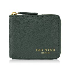 Portfel damski skórzany mały ciemnozielony w orientacji poziomej z RFID Paolo Peruzzi KV-04-DGR