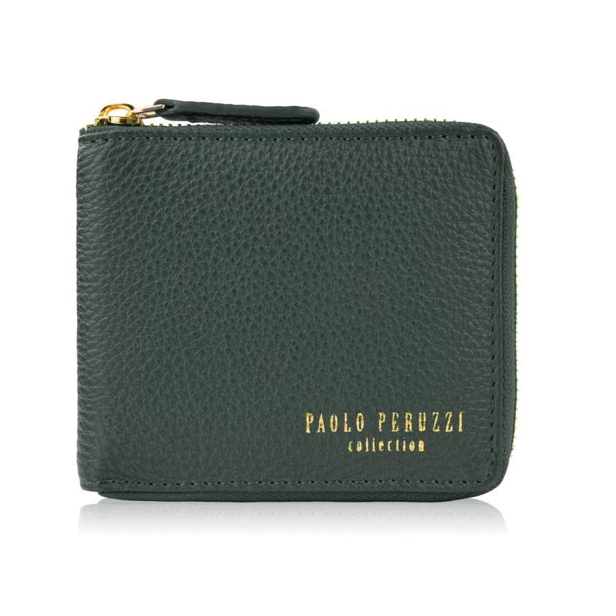 Portofel mic pentru femei din piele coniac în orientare orizontală cu RFID Paolo Peruzzi KV-04-CG