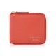 Women's leather wallet small orange in horizontal orientation with RFID Paolo Peruzzi KV-04-OR